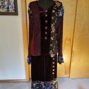 BoHo Steampunk Vintage style 2piece dress